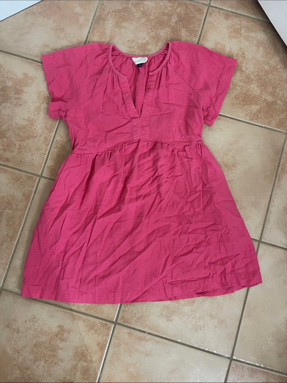 Women’s Pink Short Sleeve Cotton Dress